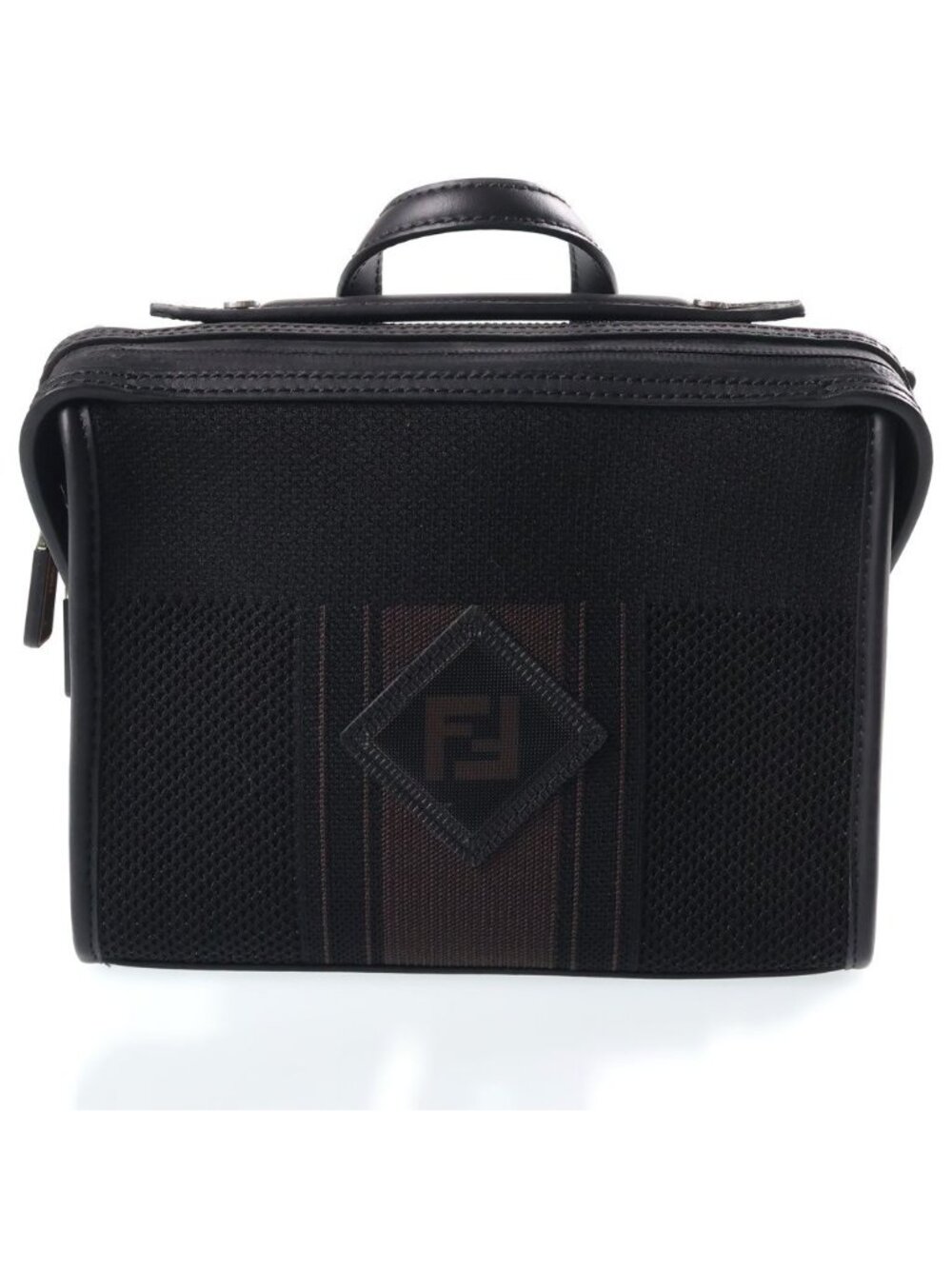Fendi Mini Louis Mesh Shoulder Bag Black Brown